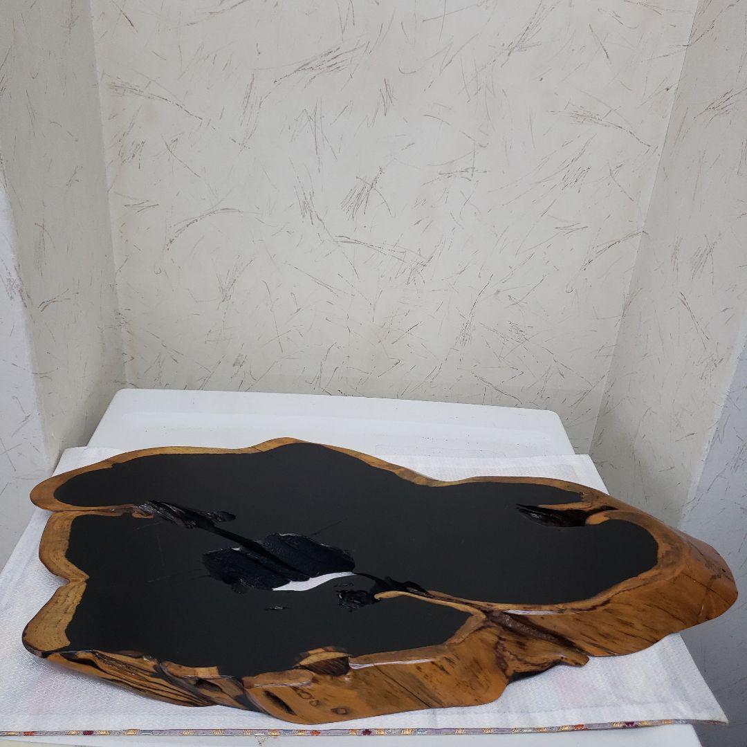 Ｂフライデー蔵出し特価本黒檀はす切り花器台56×27×厚み３cm