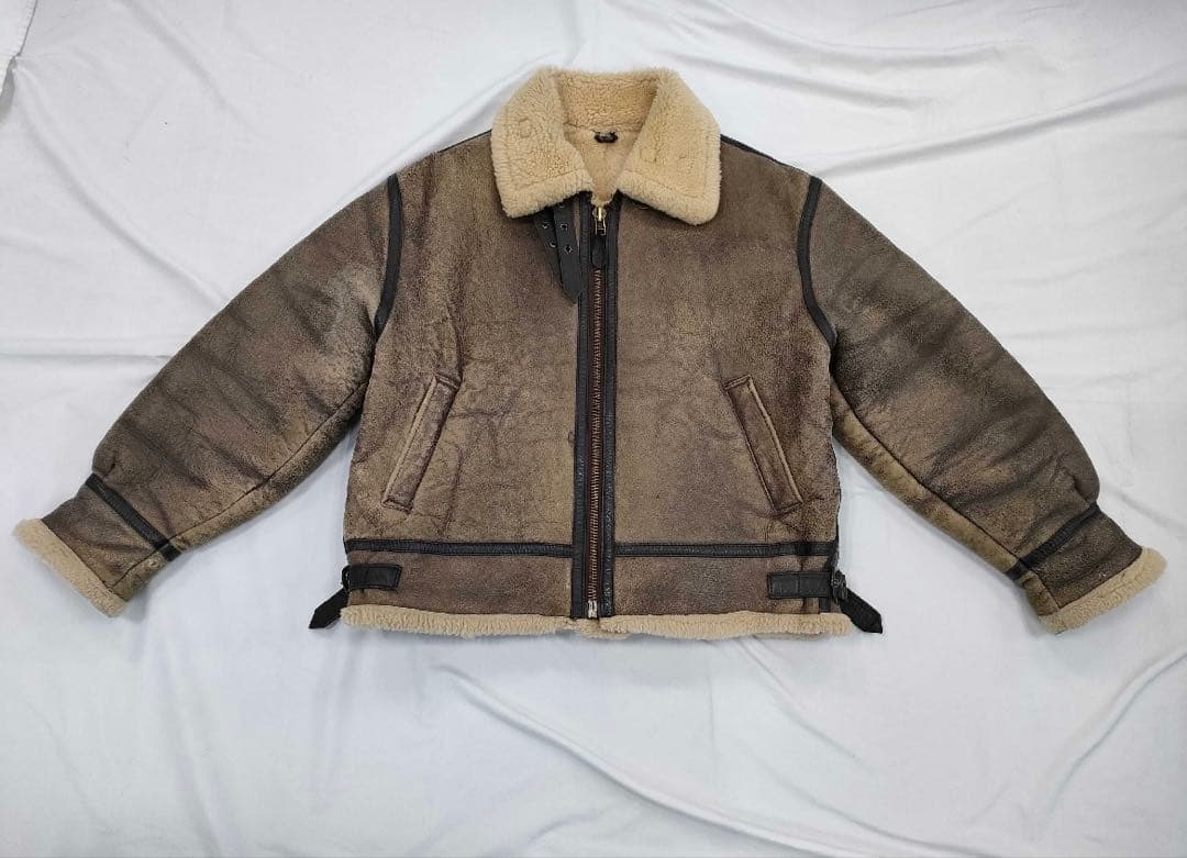 希少LサイズPOTTAR USA製 ムートン フライトジャケット B-3