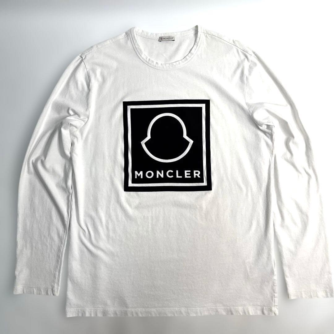 MONCLER モンクレール ロゴ クルーネック ロンT ホワイト XL