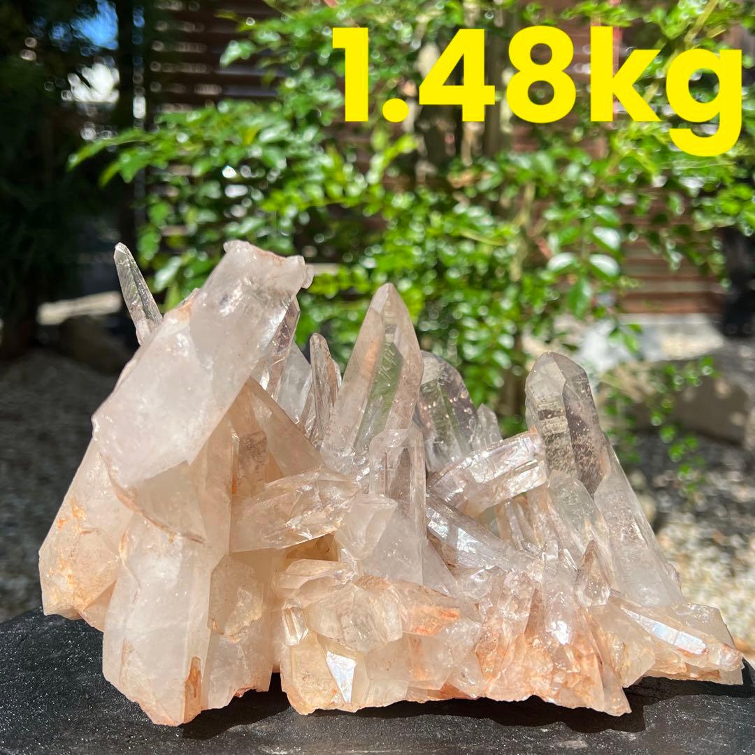 ✳️極稀品✨タンジェリンパワーと高透明度✨極上透明度 水晶クラスター 天然石 原石