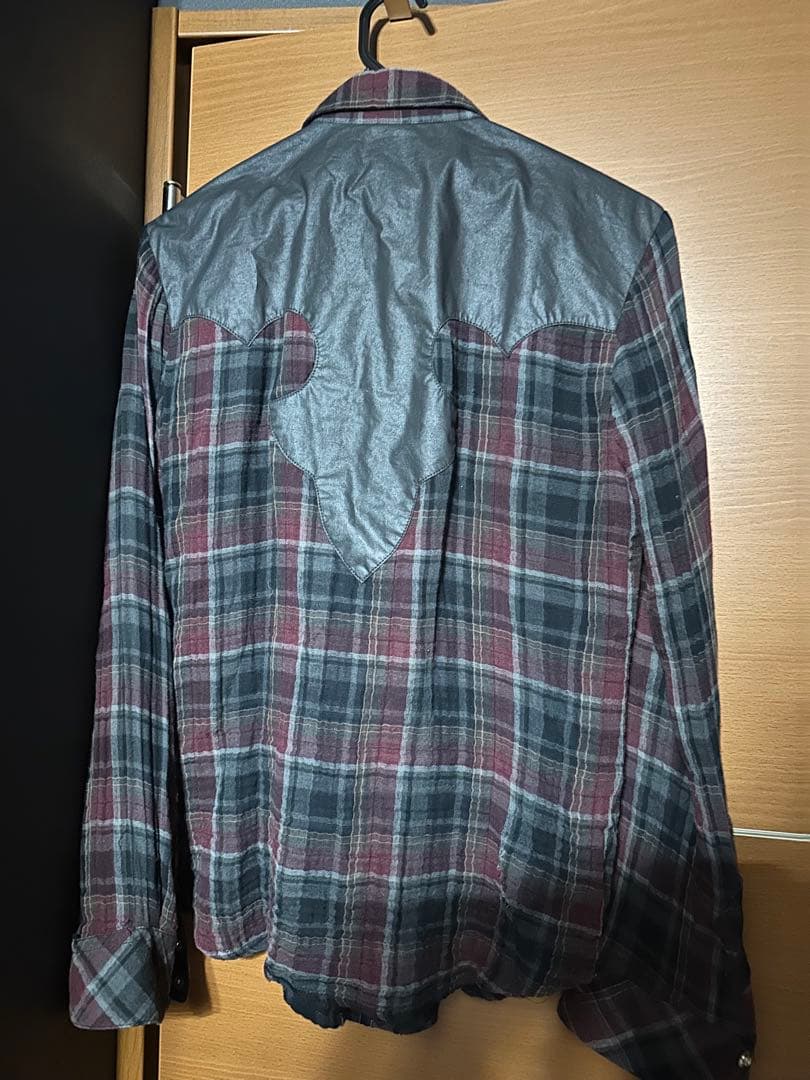 Chrome Hearts チェック シャツ ウエスタン JVPレザー