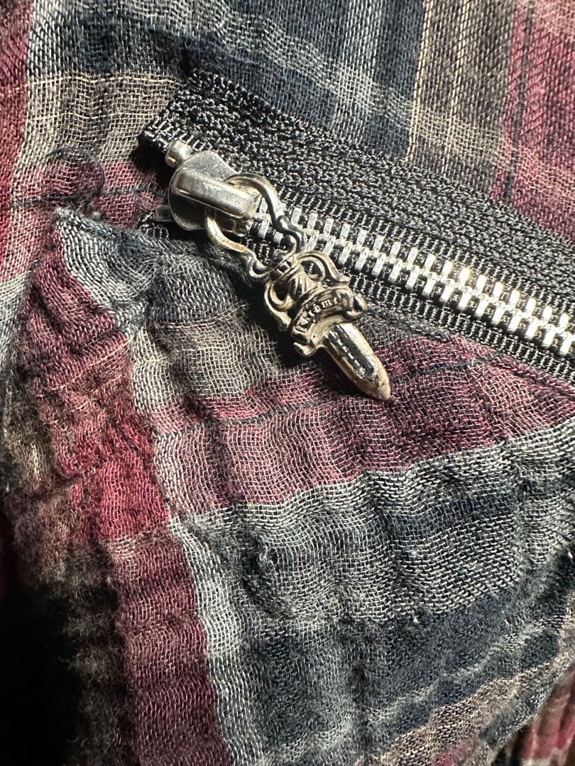 Chrome Hearts チェック シャツ ウエスタン JVPレザー