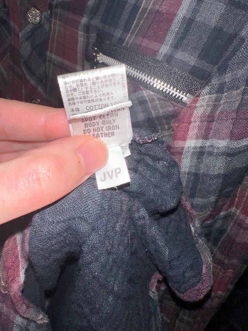 Chrome Hearts チェック シャツ ウエスタン JVPレザー