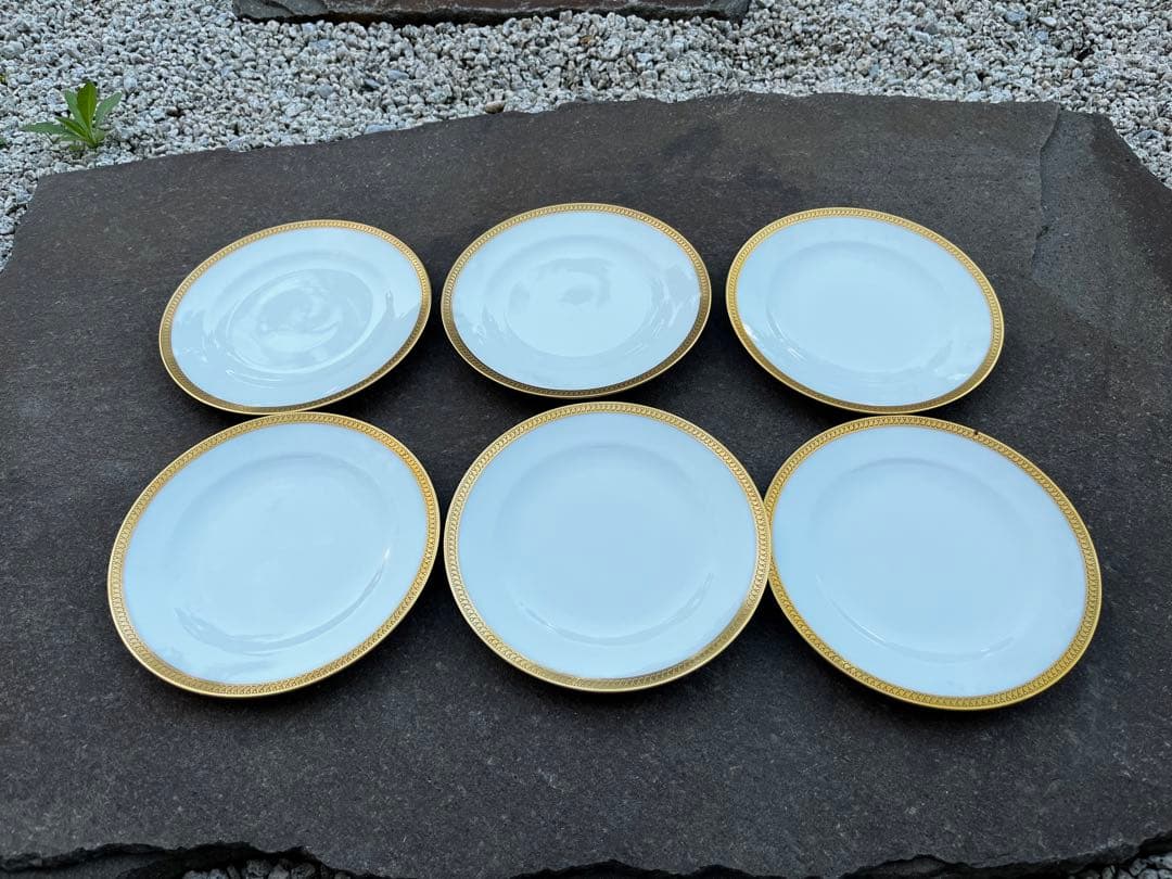 超希少　大倉陶園　クラウンエンボス　パン　プレート　6枚　定価79,200円