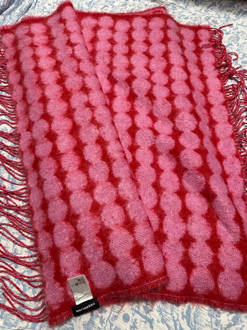 美品！marimekko ウールドットパターン ブランケット