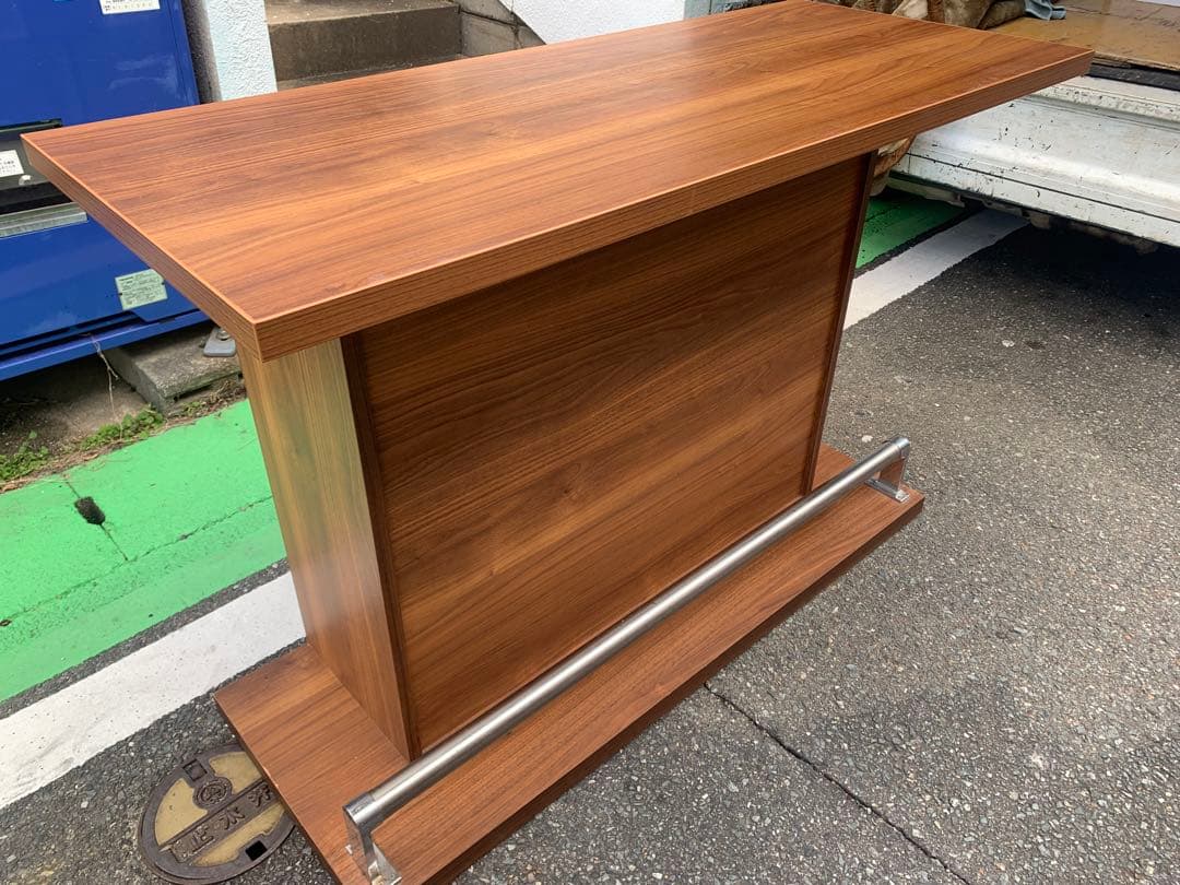 カウンターテーブル　バーカウンター　ハイテーブル　ブラウン