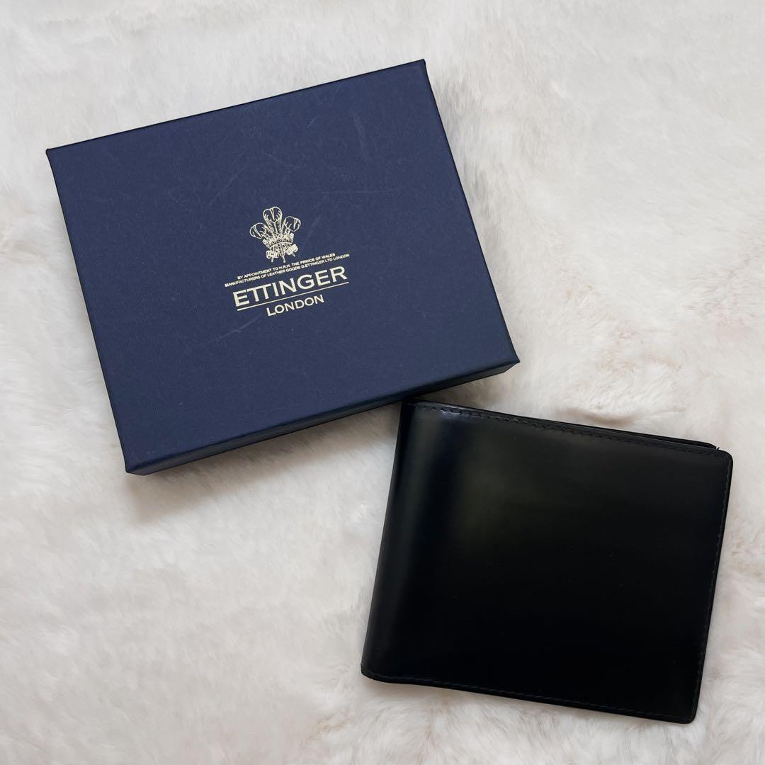 【良品】ETTINGER エッティンガー レザー 財布 ウォレット 二つ折り財布