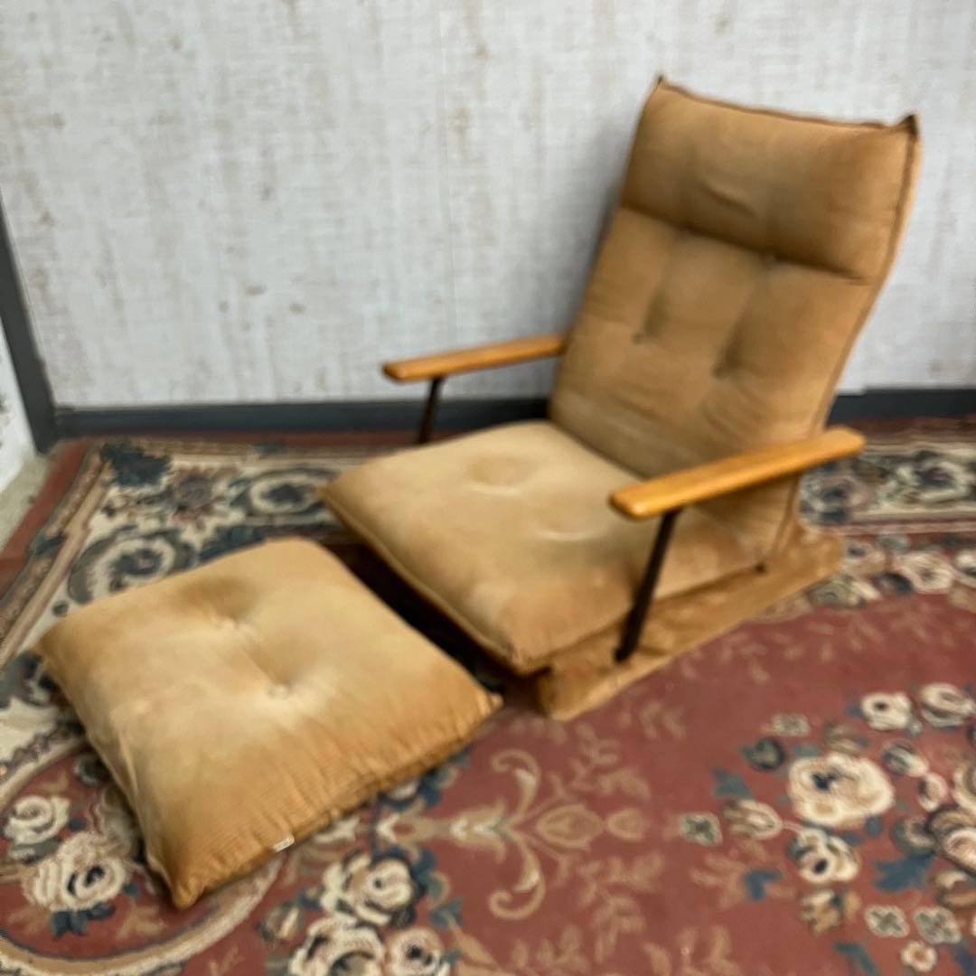 ②国産ビンテージ 昭和レトロ OSLO オスロ コーデュロイリクライニングチェア