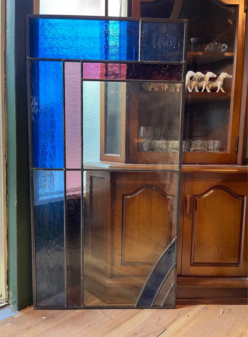 引き取り限定 ステンドグラス パネル 建具 窓 ステンドガラス アンティーク