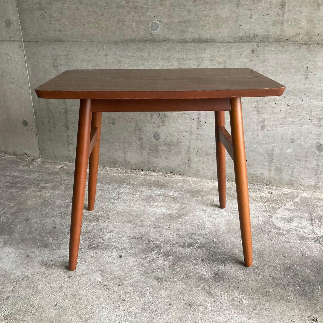 テーブル 机 サイドテーブル 置物台 飾り台 花台 木製 木目調 昭和レトロ