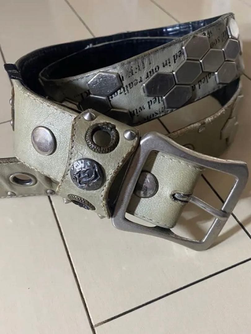 【希少レア！】KMRii ケムリ パイソン 白蛇 レザーベルト ハード 激シブ