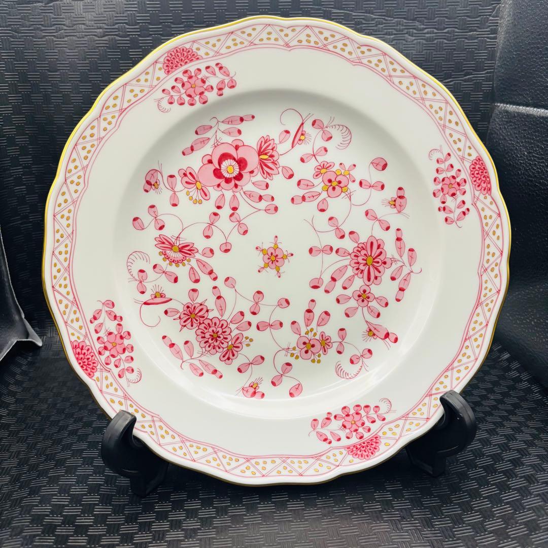 マイセン インドの華　リッチピンク　25cm ディナープレート　77