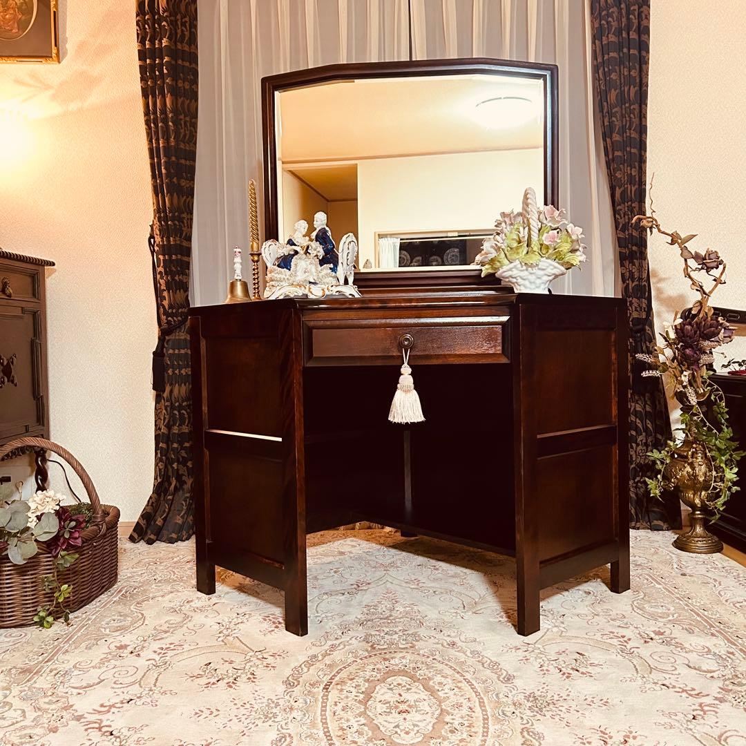 9月14日迄の出品　北海道民芸家具 ドレッサー 鏡台 アンティーク チェスト