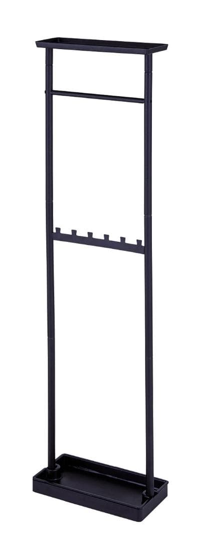 ☆12本収納可！傘ハンガー＋小物トレー付 マットブラック