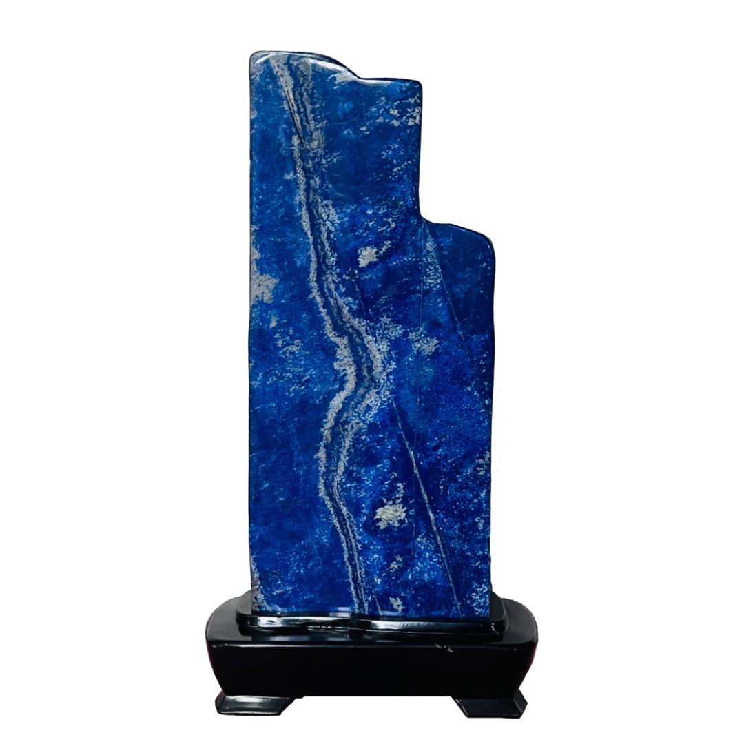 【Clover】B001 ラピスラズリ原石 台付き 天然石 パワーストーン 置物