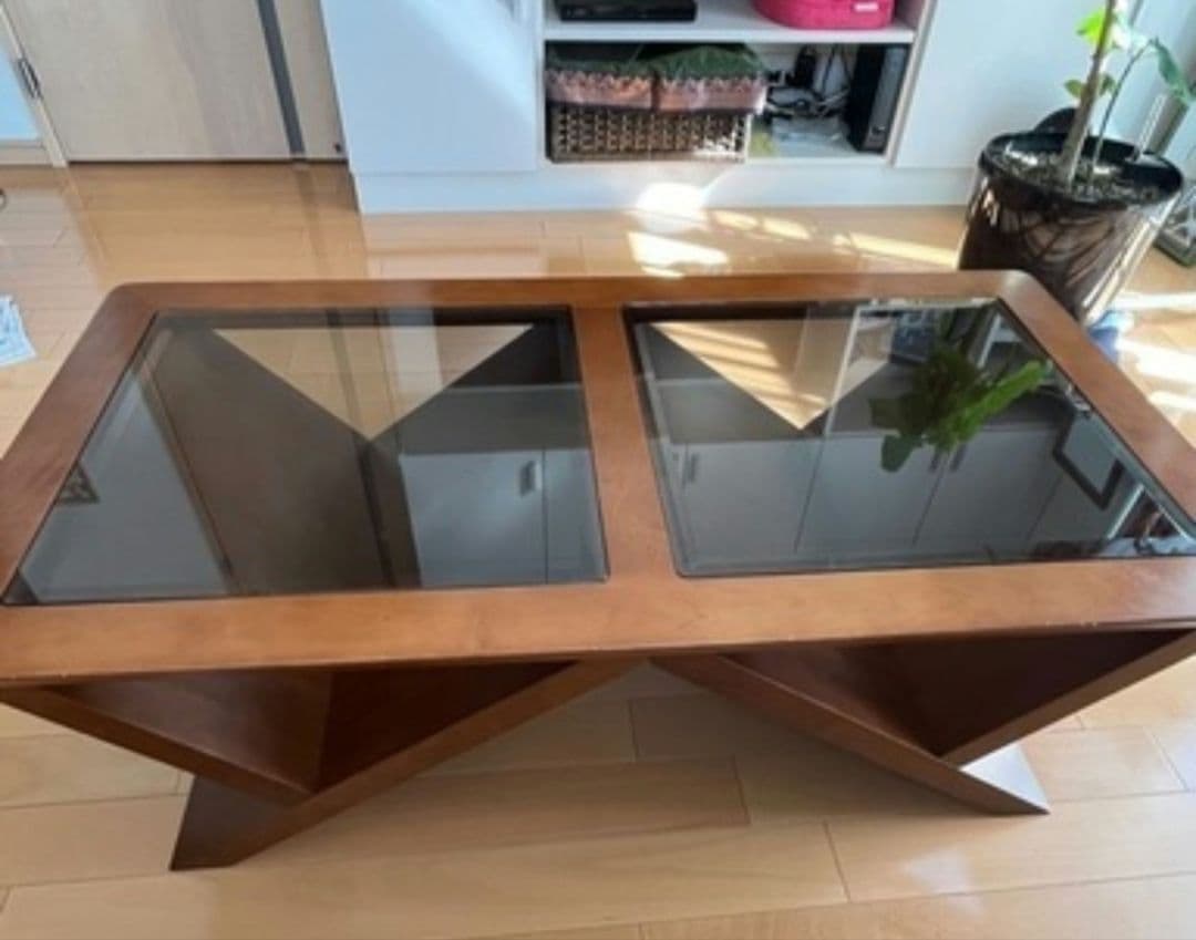 マルニ maruni ローテーブル ガラス デザイナー 木製 アンティーク