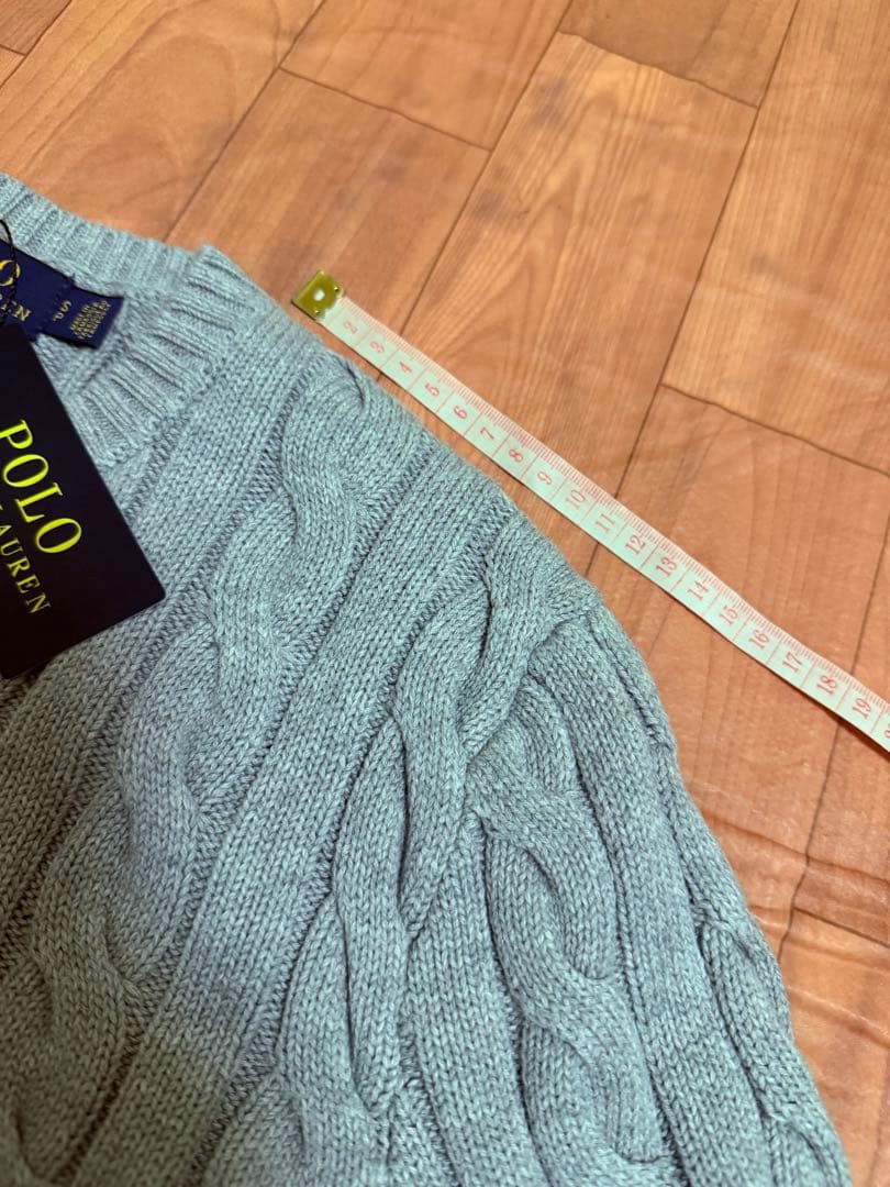 週末限定Polo ラルフローレン ケーブルニットセーター グレー