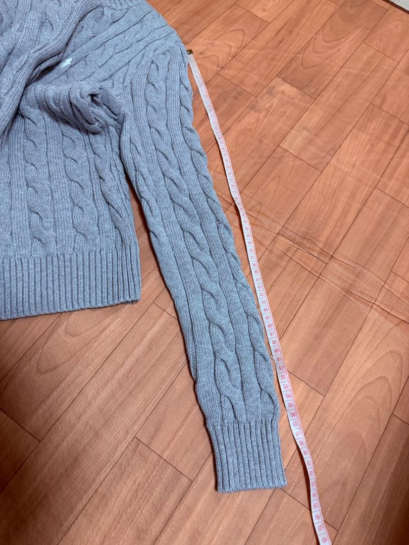 週末限定Polo ラルフローレン ケーブルニットセーター グレー