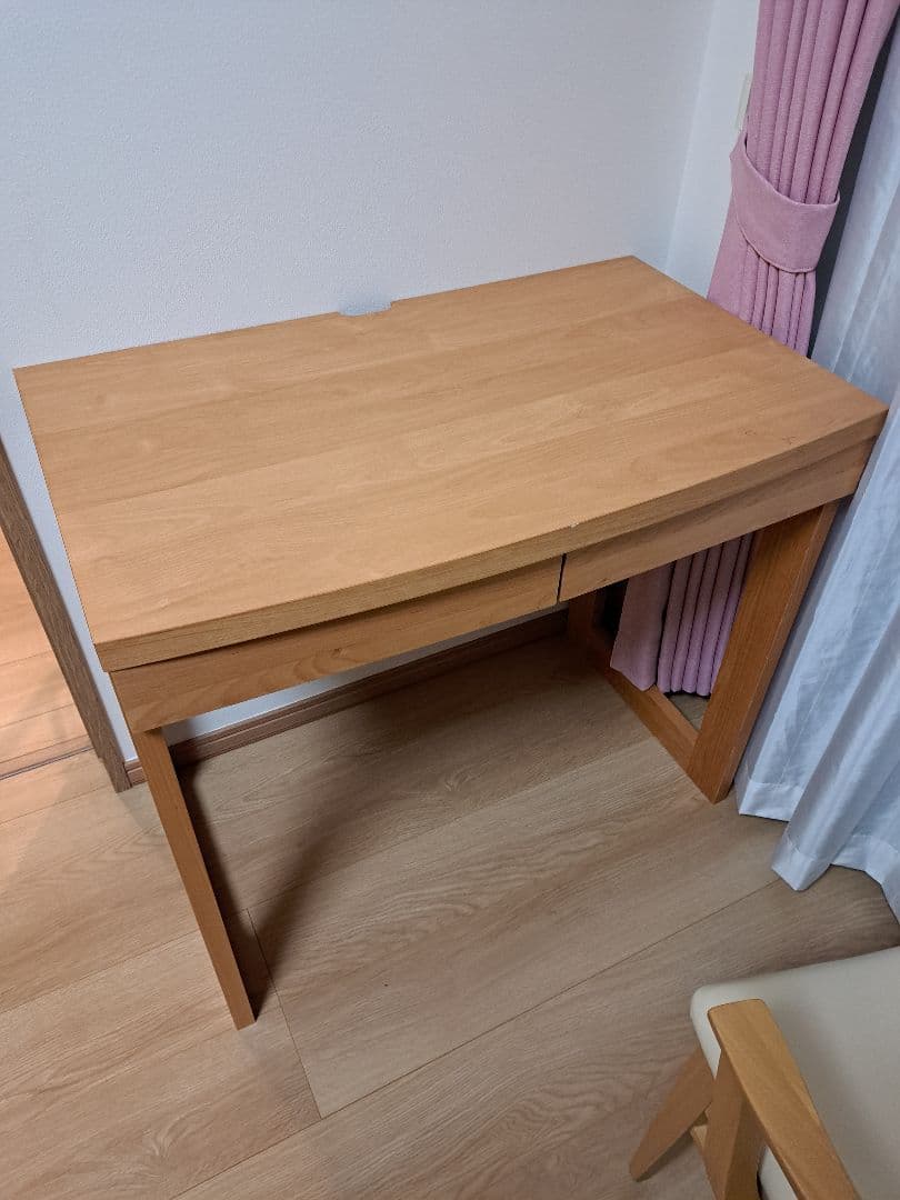 ディノス　 アルダー天然木 アールデザインデスクシリーズ デスク・幅80.5cm