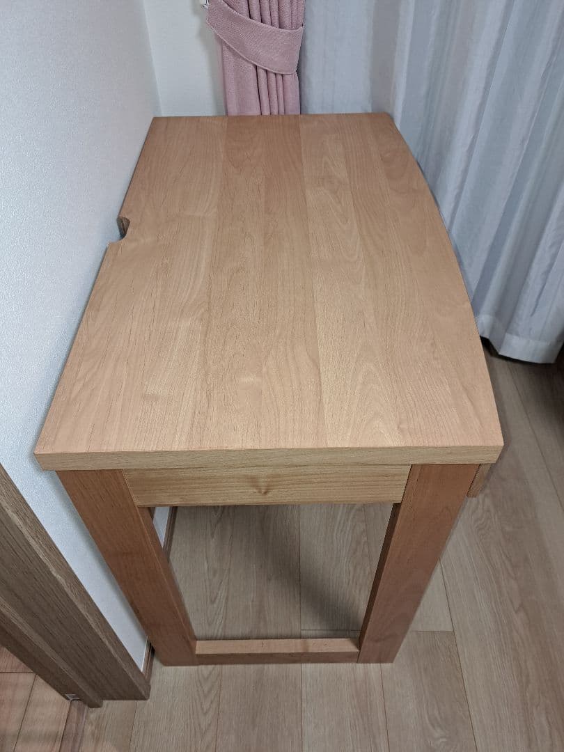 ディノス　 アルダー天然木 アールデザインデスクシリーズ デスク・幅80.5cm