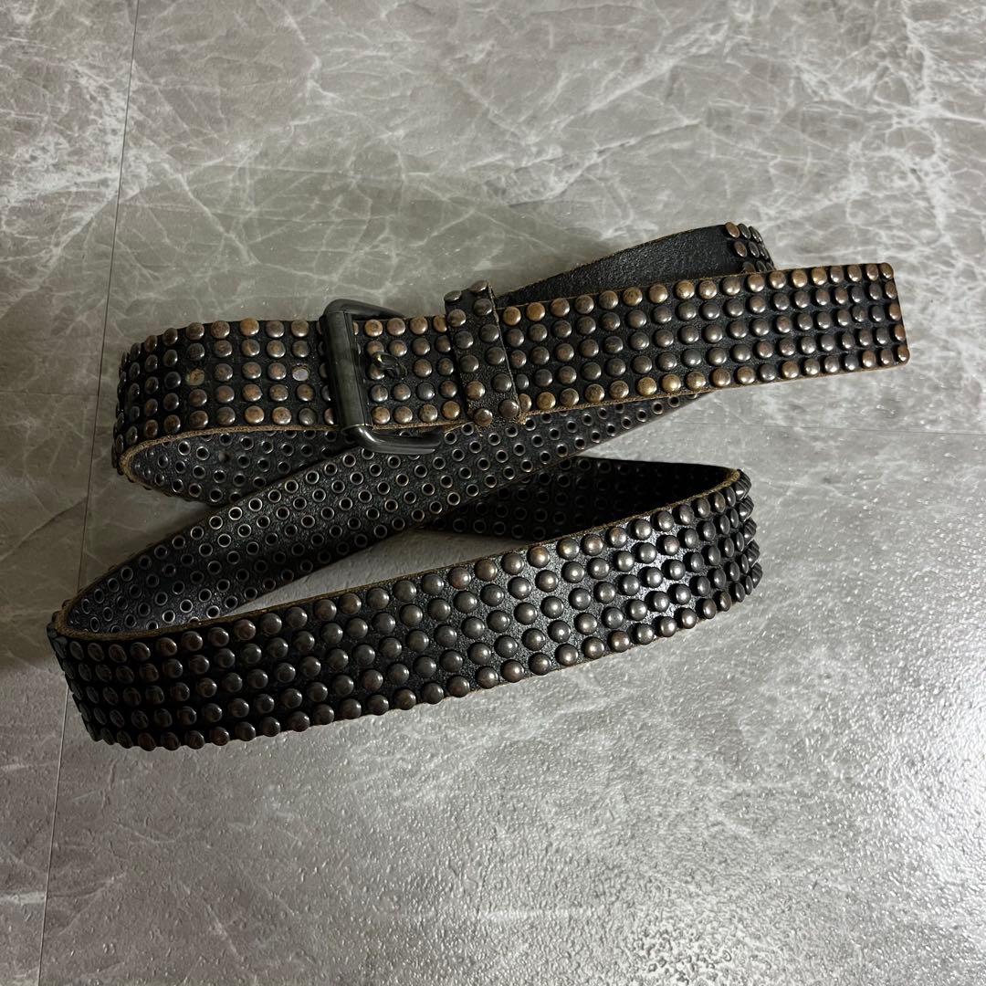 y2k 00s スタッズベルト グランジ レザー　本革　アメカジ　バイカー