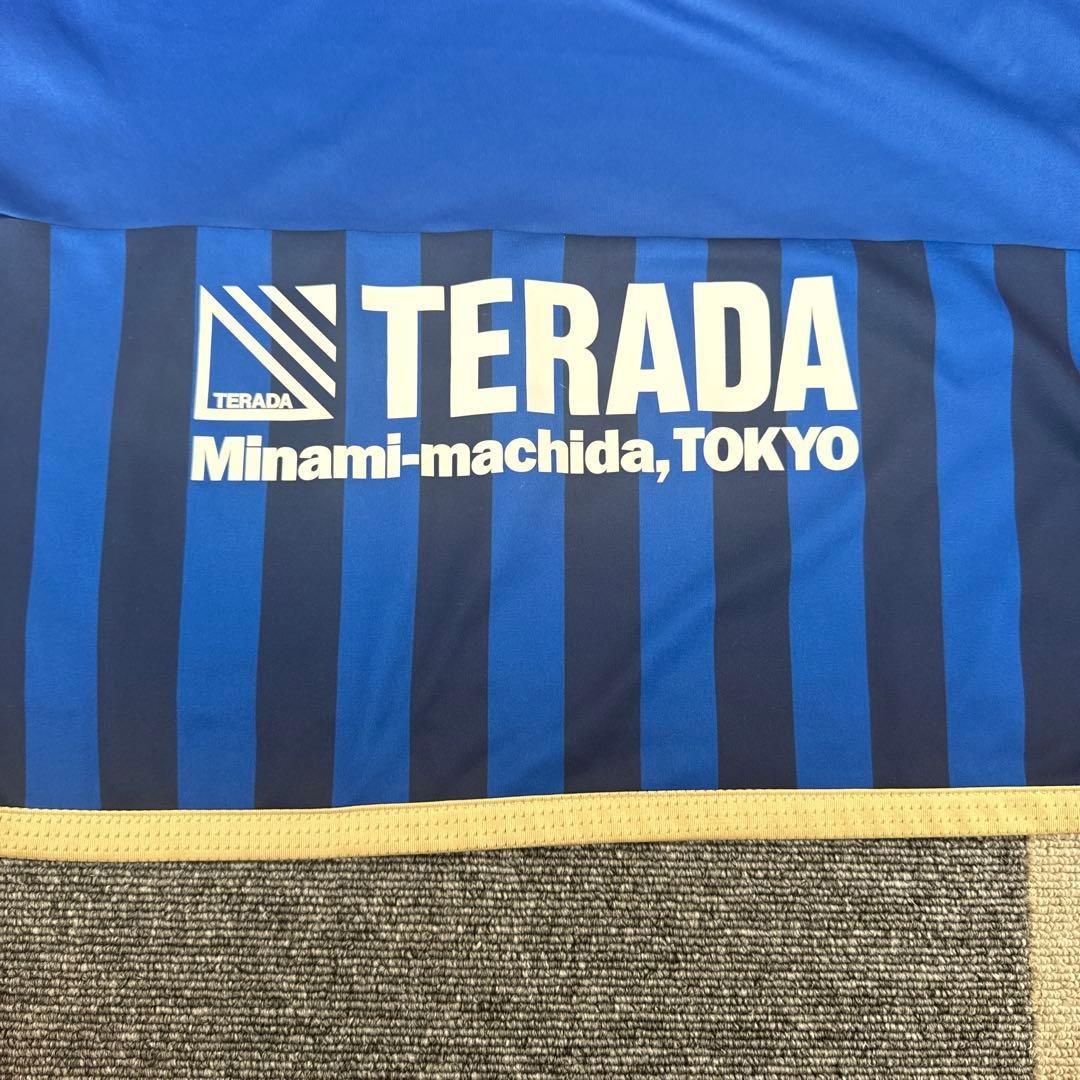 超美品　町田ゼルビア　ユニフォーム　adidas サッカーシャツ 青黒ストライプ