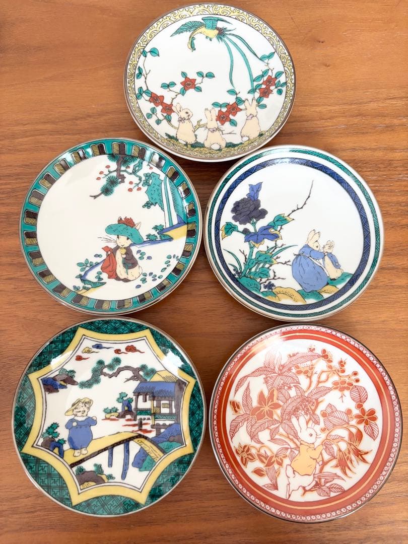 【新品未使用】ピーターラビット　九谷焼　小皿　5枚セット