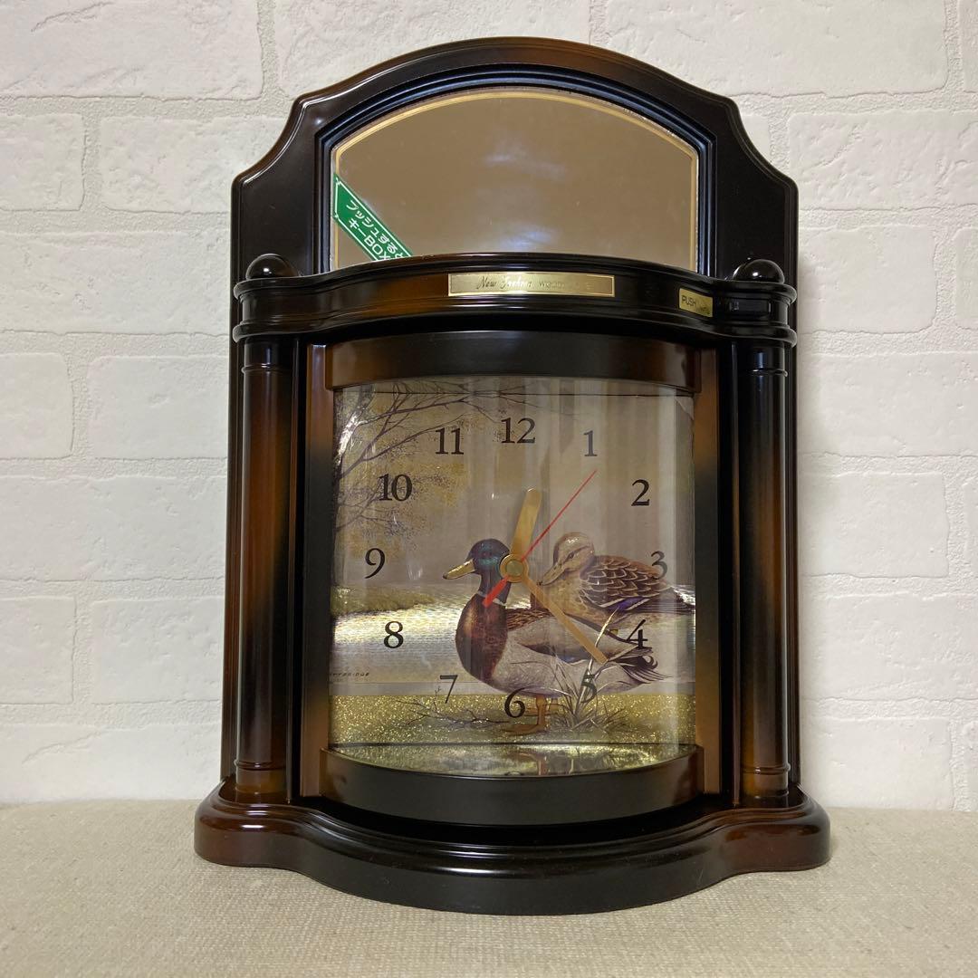 【値下げ】新品　まえじゅう漆器　ラウンドキーボックス　置き時計　取扱説明書付き