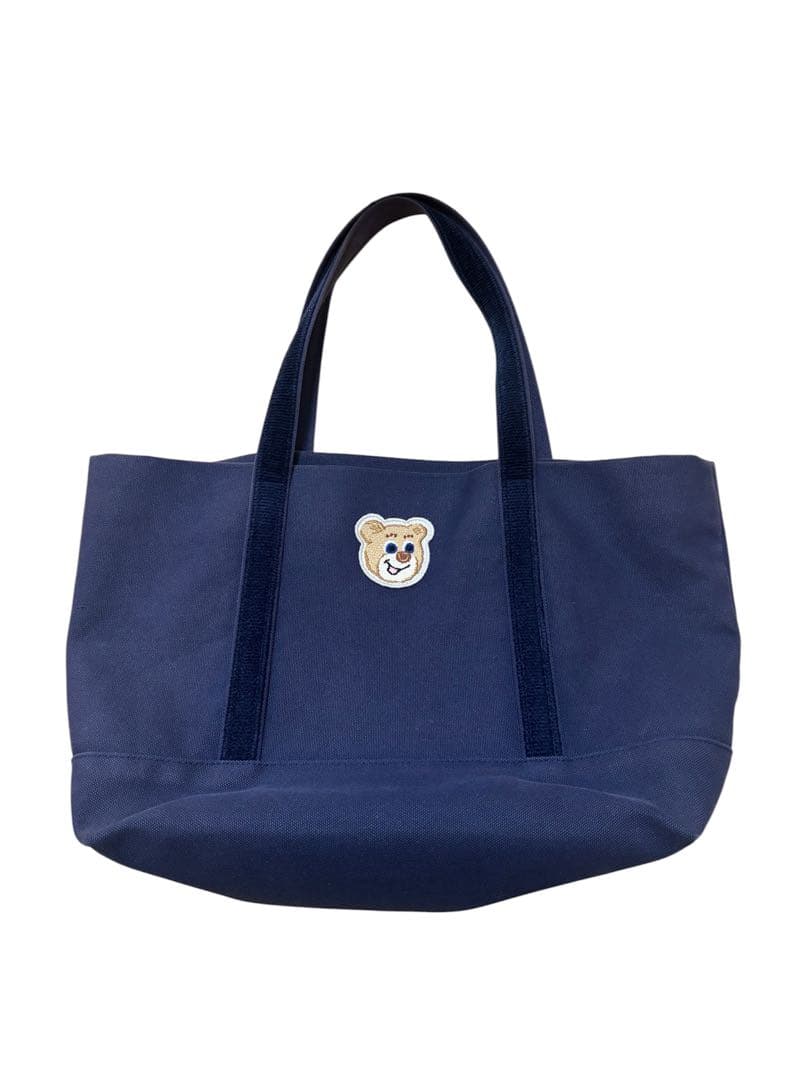 フェイラー オールドテディ　ワッペントートバッグ　ネイビー　L