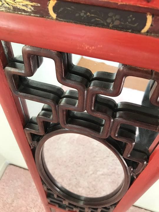 インテリア　アンティーク　中国　鏡　ミラー