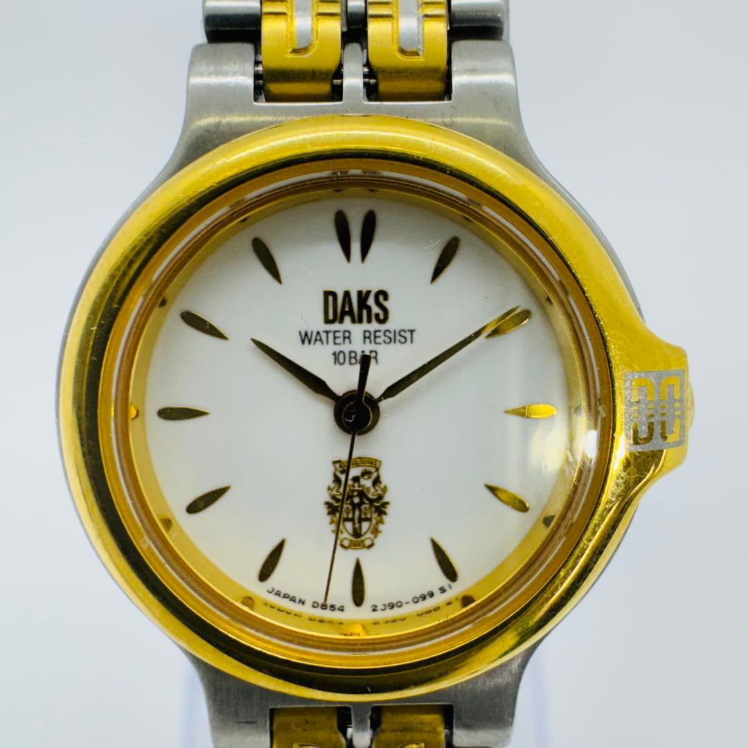 ✨DAKS✨ダックス✨ホワイト文字盤✨クォーツ✨コンビ✨腕時計✨