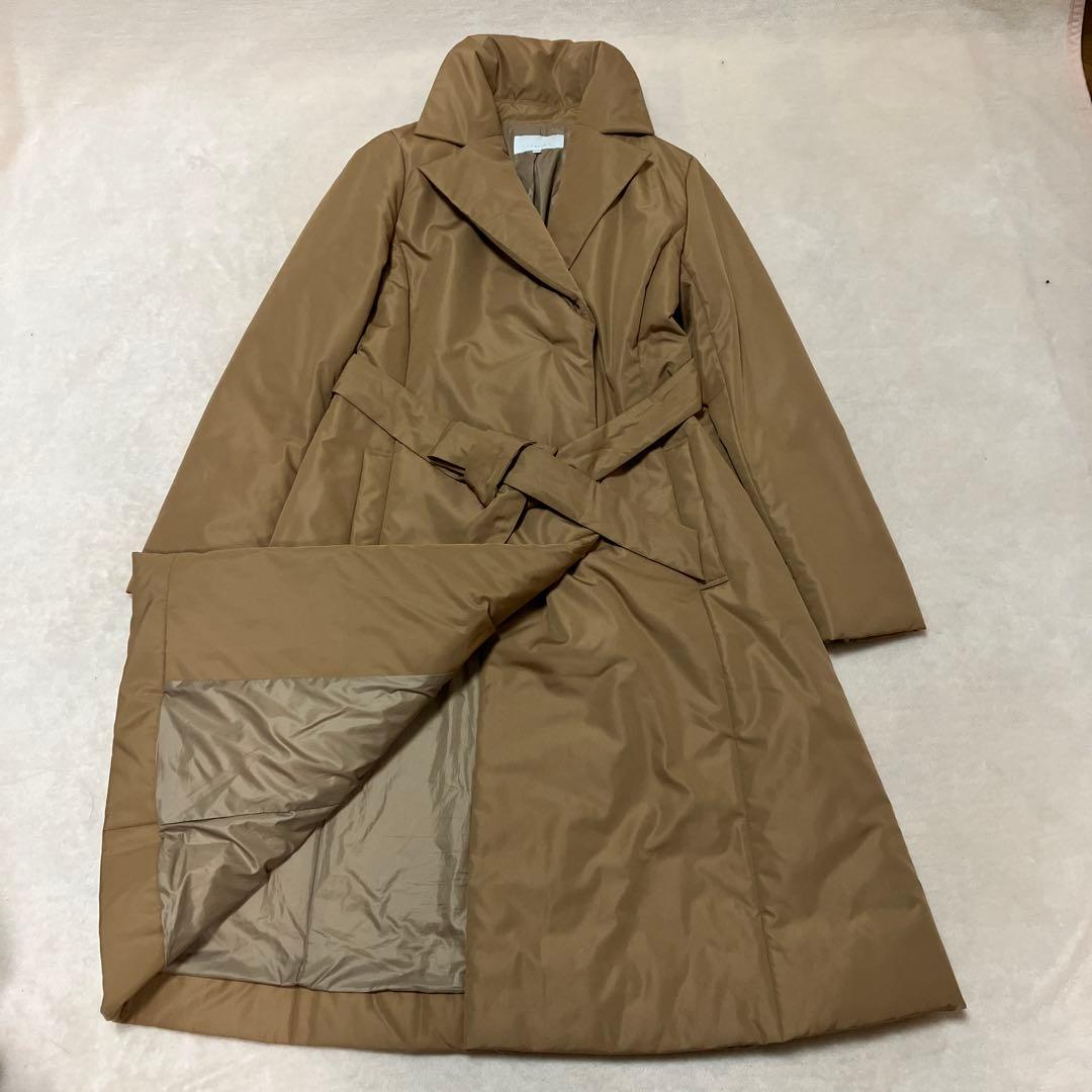 LESTERA レステラ　ロングダウンコート　Aライン　キャメルベージュ