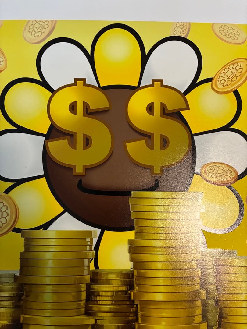 108フラワーズ シルクスクリーン　金に目がくらむ　100枚限定　村上隆