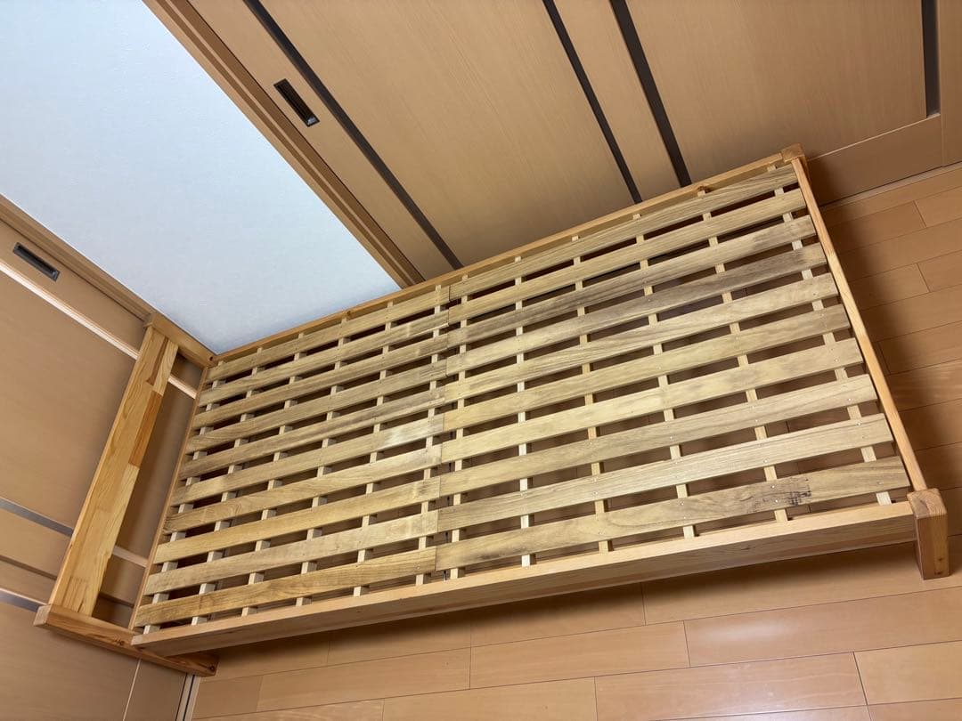 [美品]無印良品 木製シングルベッド 組み立て簡単 シンプル ナチュラル