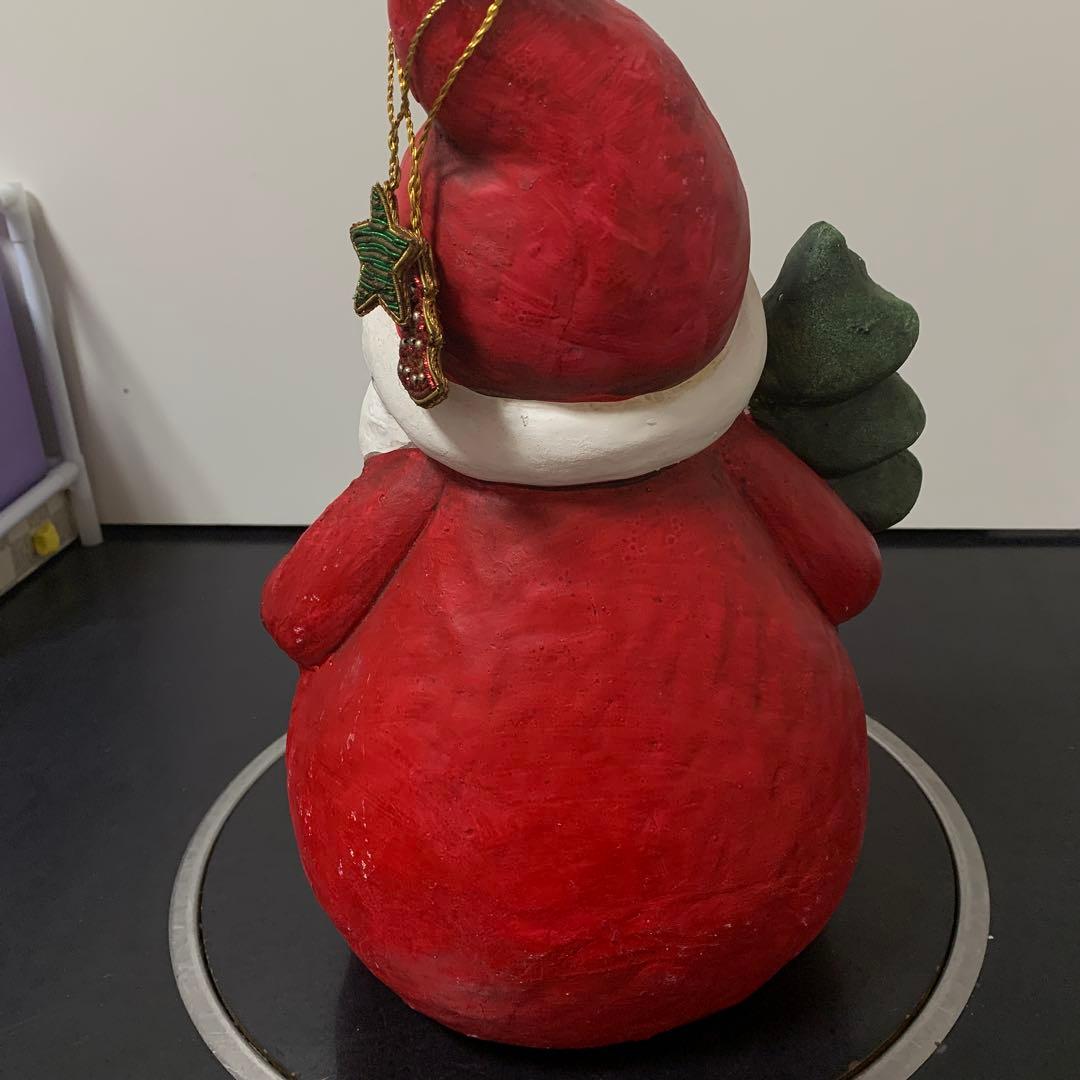 【中古】サンタクロースの置物 陶器製 赤18-424