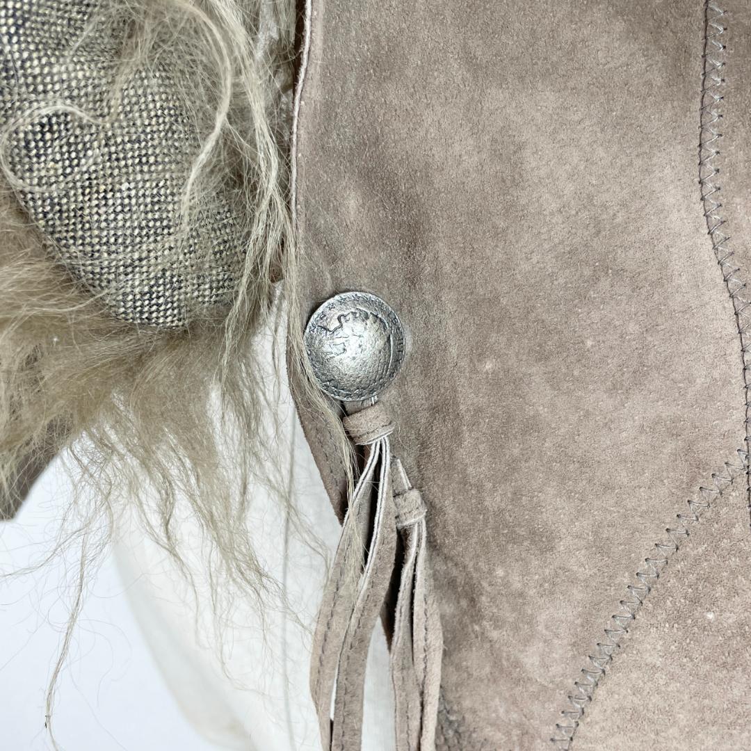 専用goa 本革 リアルファー ベスト レザー チベットラム スウェード