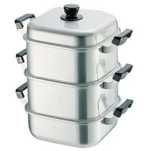 アカオ　アルミ　角型蒸器　36cm　二重　蒸し器　⑶
