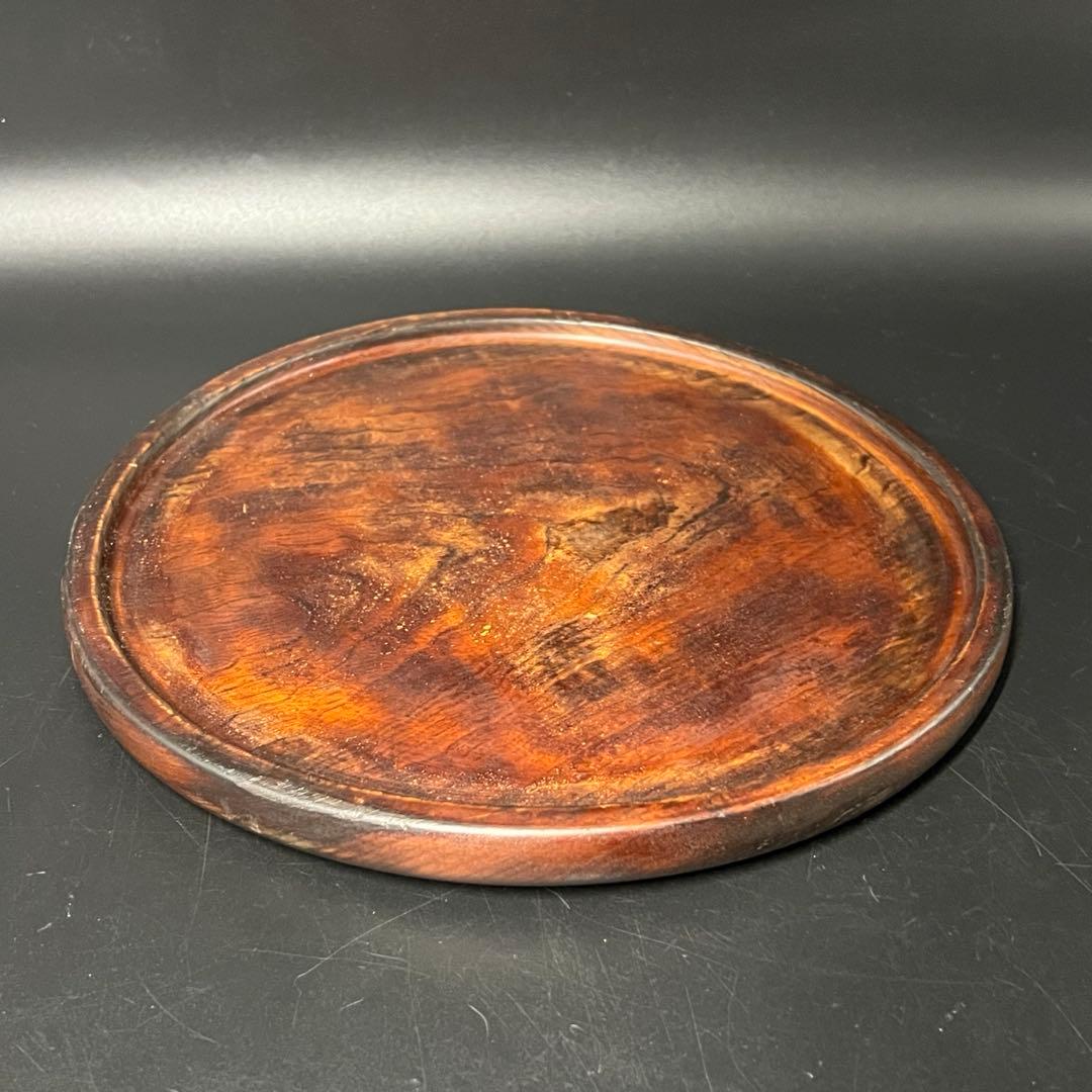 江戸後期〜明治初期 欅製 くり抜き丸盆 拭き漆 酒盆 茶盆 民藝 数寄者向け