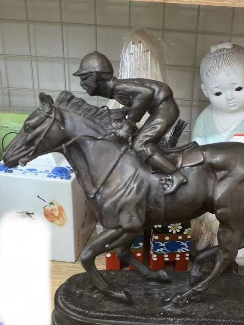 馬 置物 ジョッキー オブジェ 競馬 グッズ ブロンズ