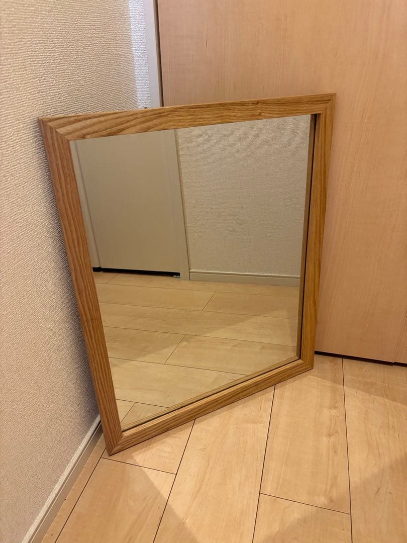 カントリー調 オーク材フレーム ウォールミラー カナディアン/アンティーク