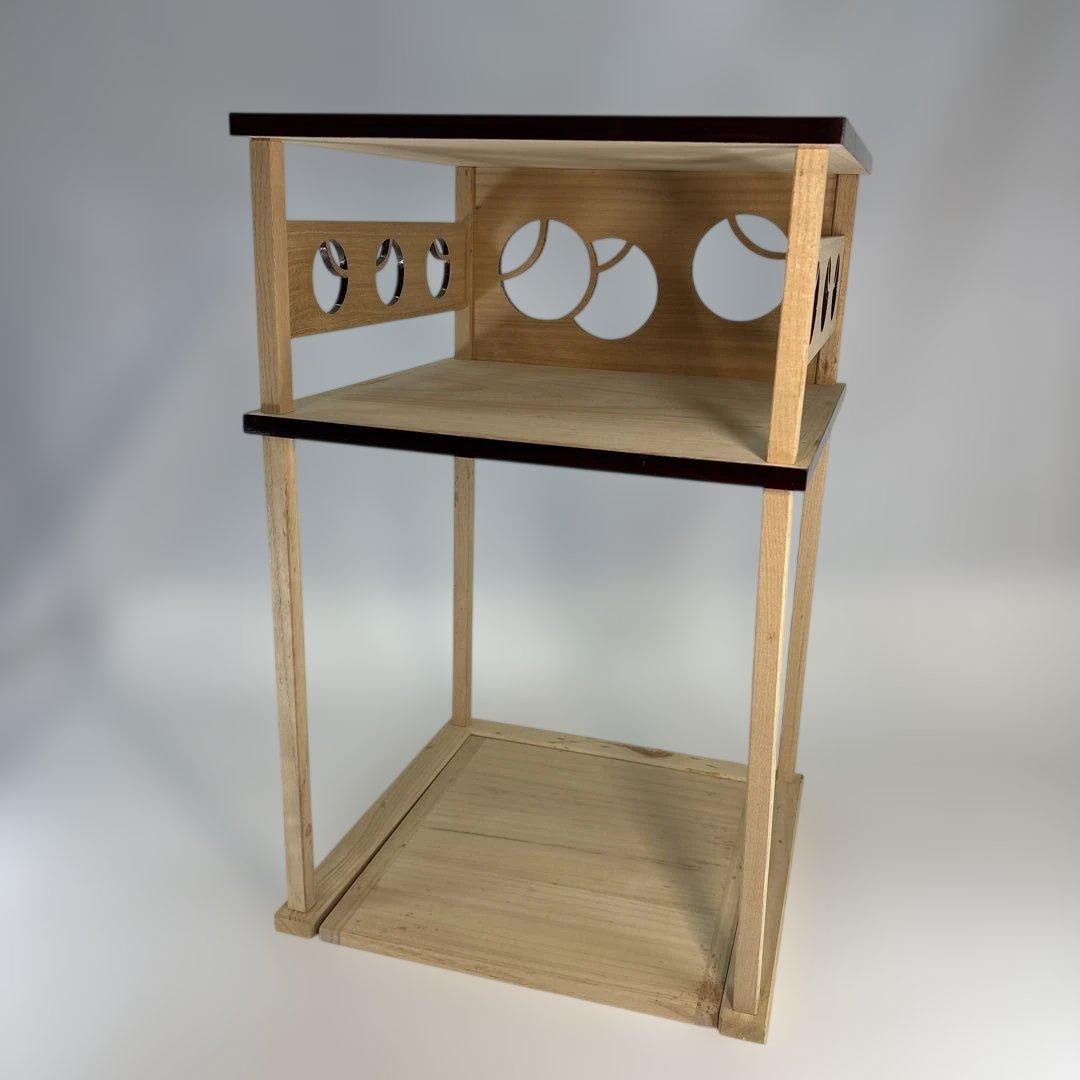 【中古品】而妙斎好 壺々透 二重棚 （紙箱）組立式USED〈税込•送料込〉