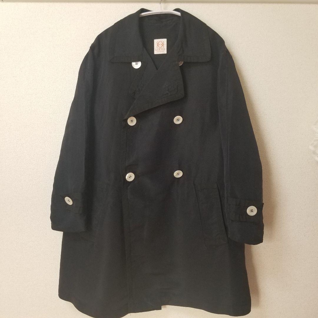 【最終値下げ】【LOEWE】ダブルブレスト トレンチコート ブラック 44