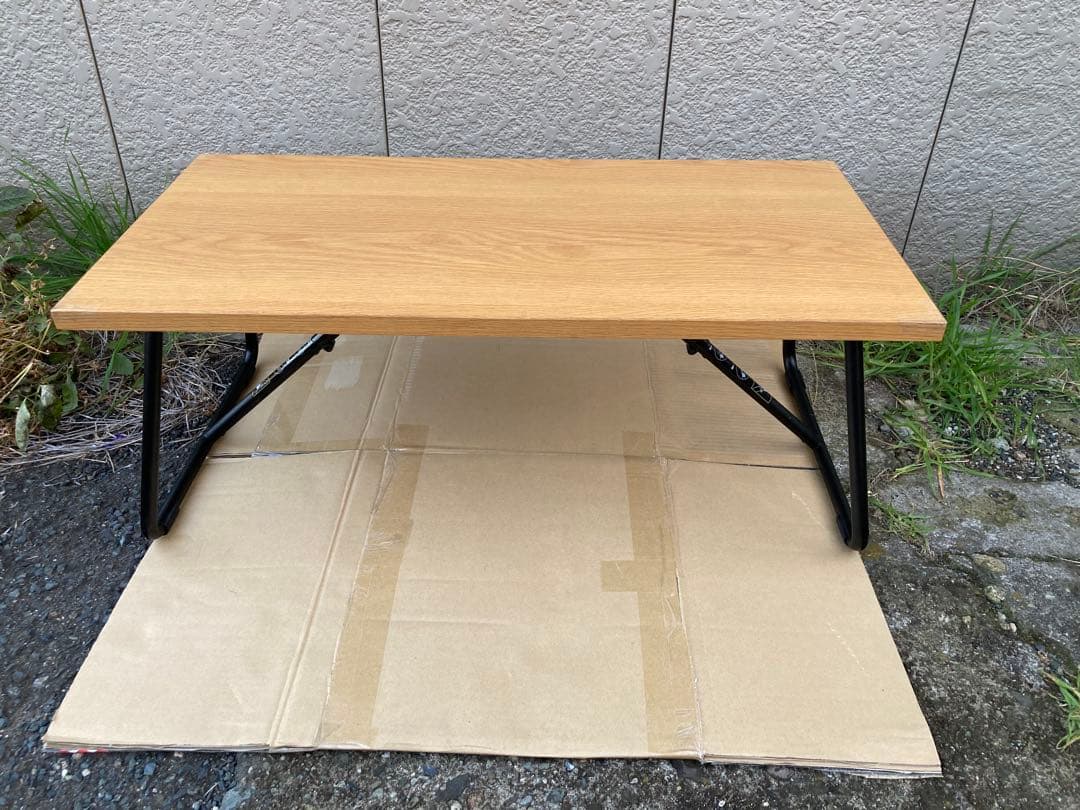 廃番muji無印良品オーク材折りたたみローテーブルデスクフォールディング作業台