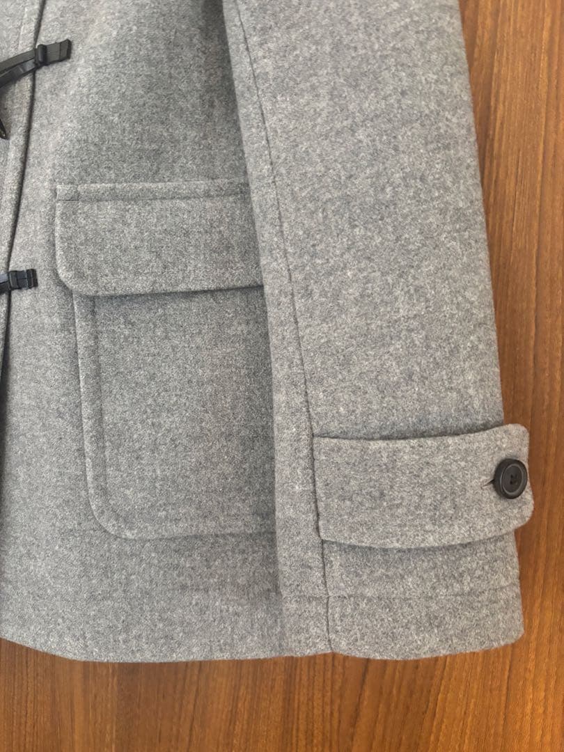 ウールダッフルコート レディースM グレー トグル本革 マカフィー