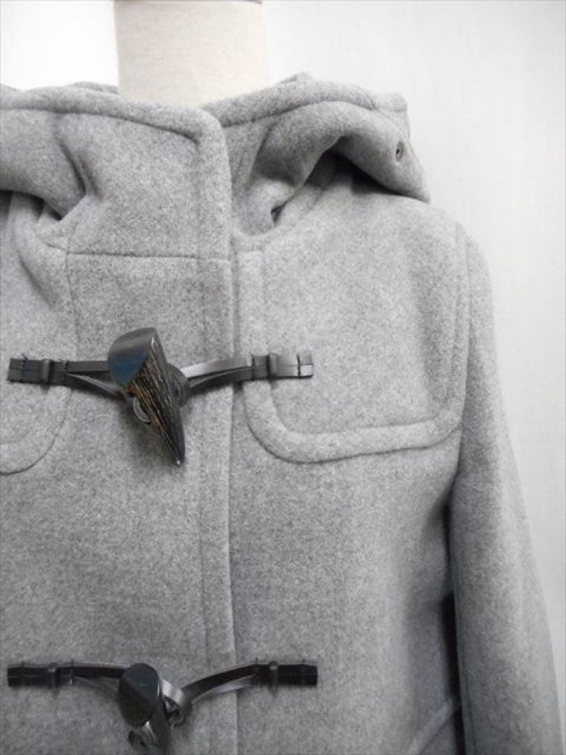 ウールダッフルコート レディースM グレー トグル本革 マカフィー